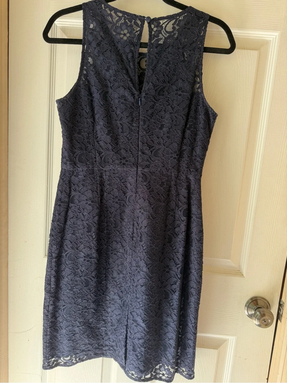 J. Crew Navy Floral Lace Mini Dress